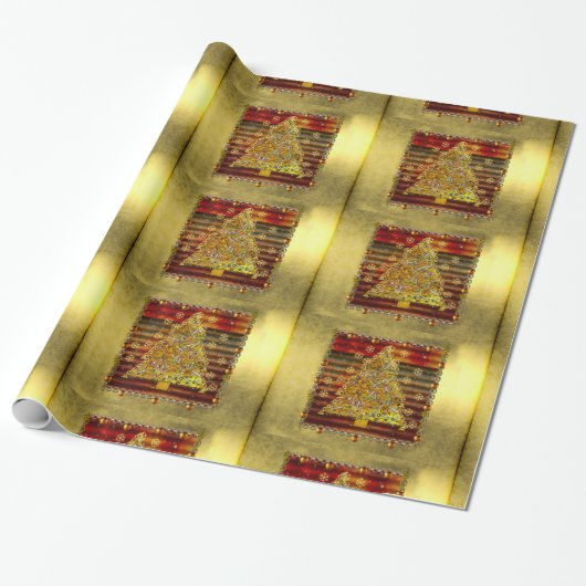 kerstmetaal cadeaupapier (Uitgerold)