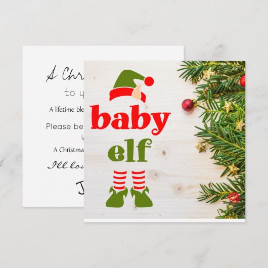 Kerstmeter Voorstel Kleine Elf Kaart (Voorkant / Achterkant)
