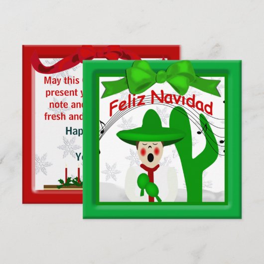 KerstMexicaan Caroler Man Greeting Feestdagenkaart (Voorkant / Achterkant)