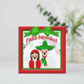 KerstMexicaan Carolers Couple Greeting Feestdagenkaart (Staand voorkant)