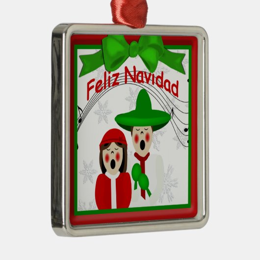 KerstMexicaan Carolers Couple Premium Ornament (Rechts)