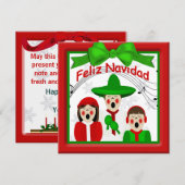 KerstMexicaan Carolers Family Greeting Feestdagenkaart (Voorkant / Achterkant)