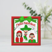 KerstMexicaan Carolers Family Greeting Feestdagenkaart (Staand voorkant)
