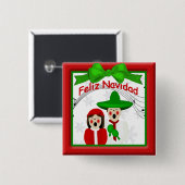 KerstMexicaanse Carolers Couple Button (Voorkant /achterkant)