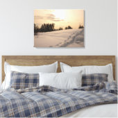 Kerstmiddag Sneeuwscène Canvas Afdruk (Insitu (Slaapkamer))