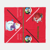 Kerstmiddeldeken in rood. fleece deken (Voorkant (Horizontaal))