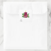 Kerstmiddenstuk met Hulst Vierkante Sticker (Tas)