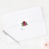 Kerstmiddenstuk met Hulst Vierkante Sticker (Envelop)