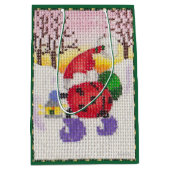 Kerstmiet cadeautaszak medium cadeauzakje (Voorkant)
