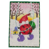 Kerstmiet cadeautaszak medium cadeauzakje (Achterkant)