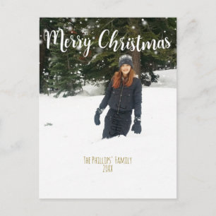 KERSTMIJ Kerst Wit Type Aangepaste Vakantie Foto Feestdagenkaart