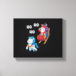 Kerstmijn Eenhoorn Shirt Magische Kerstman Kerstmi Canvas Afdruk