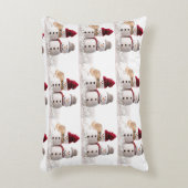 "KERSTMIJPAAR VAN MR EN MRS SNOWMAN" ACCENT KUSSEN (Voorkant(Verticaal))