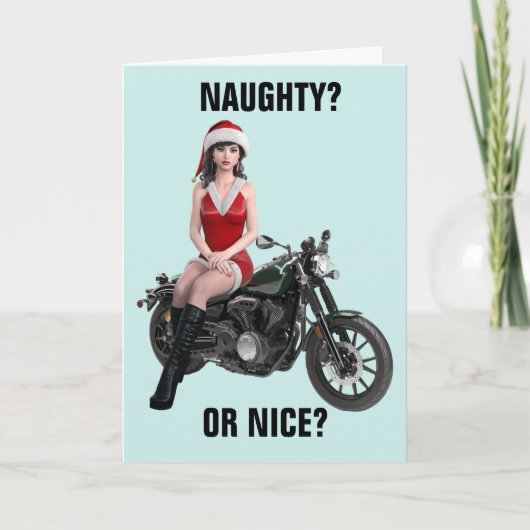 KERSTMIJS MOTOR MOTORFIETS MEISJE KAARTEN (Voorkant)