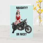 KERSTMIJS MOTOR MOTORFIETS MEISJE KAARTEN (Gele Bloem)