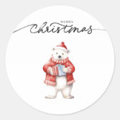 KERSTMIJS POLARBEER STICKERS (Voorkant)