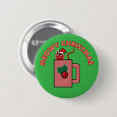 KERSTMIJS Speldje Knop Groen (Voorkant /achterkant)