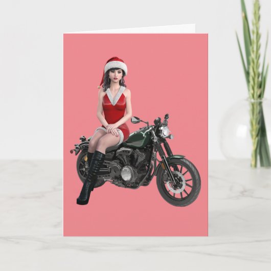 KERSTMIJTER MOTORFIETS MEISJE KAARTEN (Voorkant)