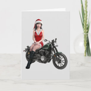 KERSTMIJTER MOTORFIETS MEISJE KAARTEN