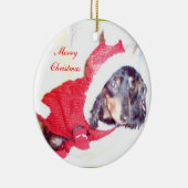 Kerstminiatuur Dashcund-sierplanten - Elf Keramisch Ornament (Rechts)