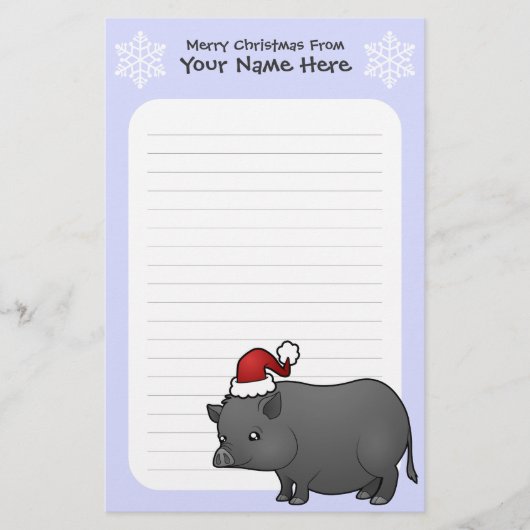 kerstminiatuur pig briefpapier (Voorkant)