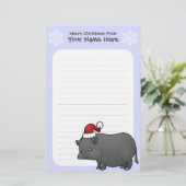 kerstminiatuur pig briefpapier (Staand voorkant)