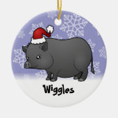 kerstminiatuur pig keramisch ornament (Voorkant)