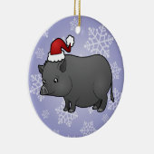 kerstminiatuur pig keramisch ornament (Rechts)