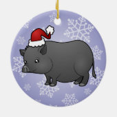 kerstminiatuur pig keramisch ornament (Achterkant)
