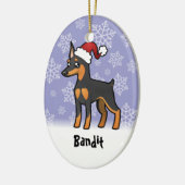 Kerstminiatuur Pinscher/Manchester Terrier Keramisch Ornament (Links)