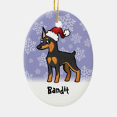 Kerstminiatuur Pinscher/Manchester Terrier Keramisch Ornament (Achterkant)
