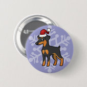 Kerstminiatuur Pinscher/Manchester Terrier Ronde Button 5,7 Cm (Voorkant /achterkant)