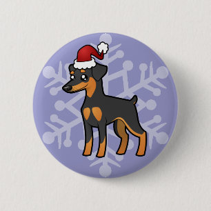Kerstminiatuur Pinscher/Manchester Terrier Ronde Button 5,7 Cm