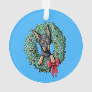 Kerstminiatuur Pinscher Ornament
