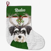 Kerstminiatuur Schnauzer met de naam Dog Grote Kerstsok (Voorkant)