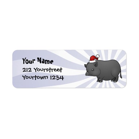 Kerstminiatuurvarken Etiket (Voorkant)