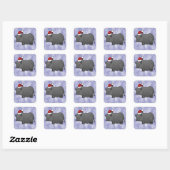Kerstminiatuurvarken Vierkante Sticker (Vel)