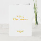 Kerstminimalistisch Elegant Wit en Goud Folie Feestdagenkaart (Voorkant)