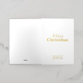Kerstminimalistisch Elegant Wit en Goud Folie Wenskaart (Buiten Laag)