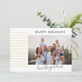 Kerstminimalistisch Gold Elegant-fotografie Feestdagenkaart (Staand voorkant)