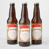 Kerstminimalistisch moderne kerstkerstman bier etiket (Flessen)