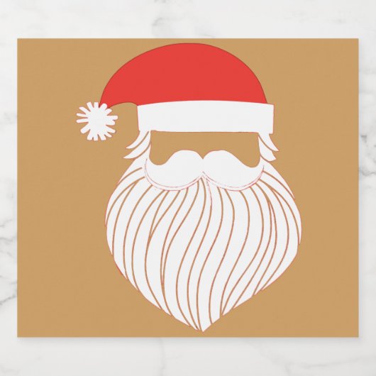 Kerstminimalistisch moderne kerstkerstman bier etiket (Enkel label)