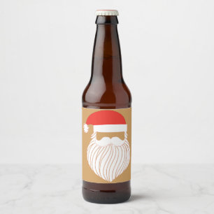 Kerstminimalistisch moderne kerstkerstman bier etiket