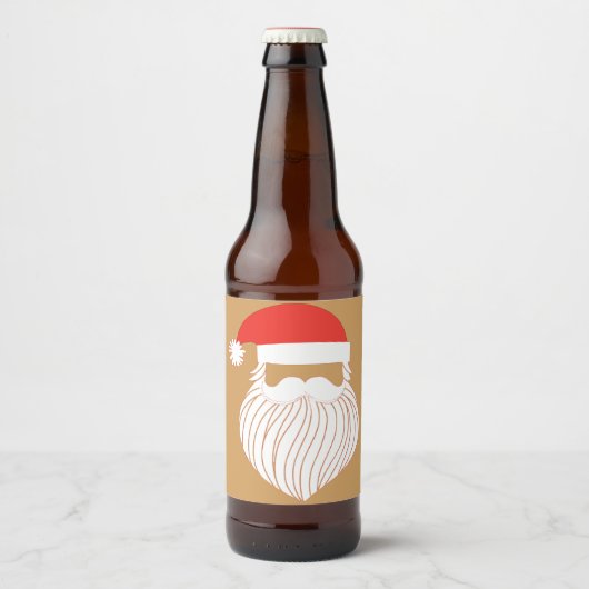 Kerstminimalistisch moderne kerstkerstman bier etiket (Voorkant)