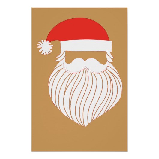 Kerstminimalistisch moderne kerstkerstman perfect poster (Voorkant)