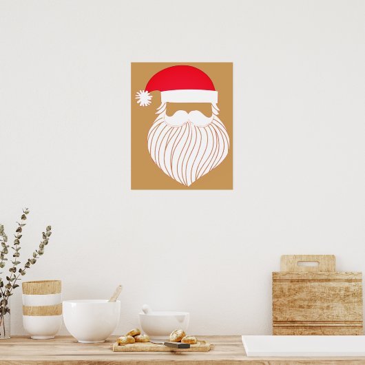 Kerstminimalistisch moderne kerstkerstman poster (Keuken)