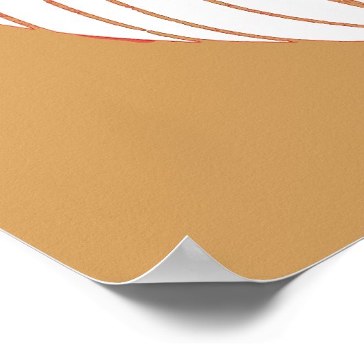 Kerstminimalistisch moderne kerstkerstman poster (Hoek)