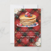 Kerstminimalistisch ontbijt verjaardagsuitnodiging kaart (Voorkant)