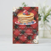 Kerstminimalistisch ontbijt verjaardagsuitnodiging kaart (Staand voorkant)