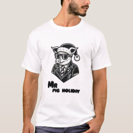 Kerstminimalistische Mr. Pig vakantie T-shirt